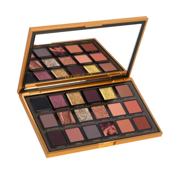 Close-up of Huda Beauty Empowered Palette shades"