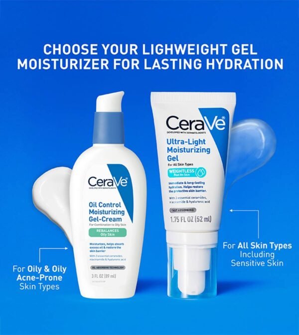 CeraVe Ultra-Light Moisturizing Gel with Ceramides & Hyaluronic Acid – 50ml