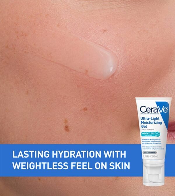 CeraVe Ultra-Light Moisturizing Gel with Ceramides & Hyaluronic Acid – 50ml - Image 3