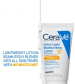 CeraVe Ultra-Light Moisturizing Lotion SPF 30 – Oil-Free Facial Sunscreen with Ceramides & Hyaluronic Acid, 50ml - Image 5