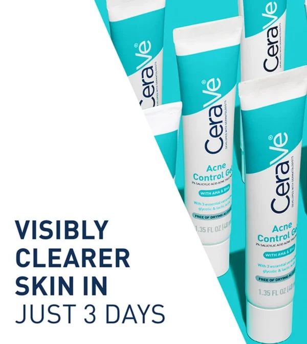 CeraVe Acne Control Gel with 2% Salicylic Acid, AHAs & Ceramides – 40ml