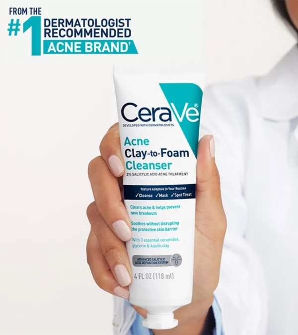 CeraVe Acne Clay To Foam Cleanser 100g