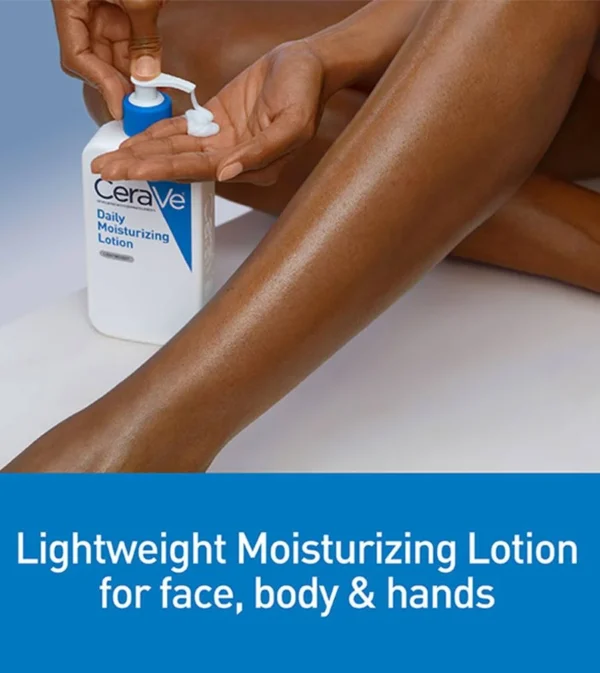 CeraVe Daily Moisturizing Lotion for Face & Body – Lightweight Hydration for Normal to Dry Skin, 355ml - Image 4