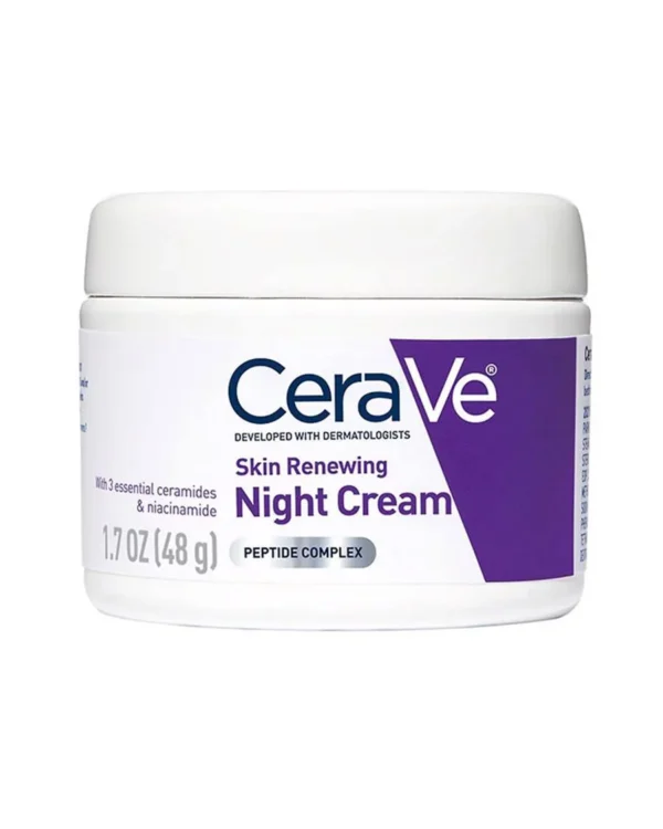CeraVe Skin Renewing Night Cream – Hydrating Nighttime Moisturizer with Ceramides, Peptides & Hyaluronic Acid, 48 - Image 1